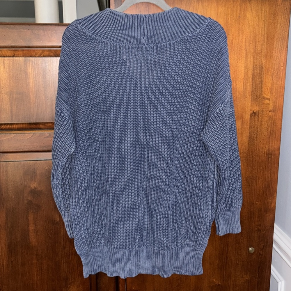 NWT Aerie Chunky Ribbed Oversized V-Neck Sweater - Picture 5 of 8